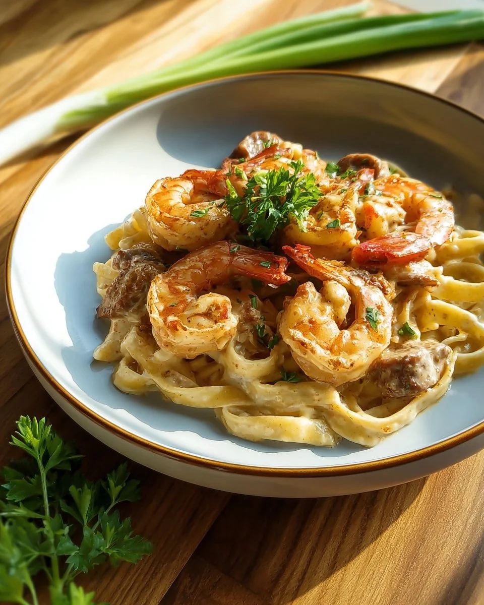 Spicy Peppered Shrimp Alfredo