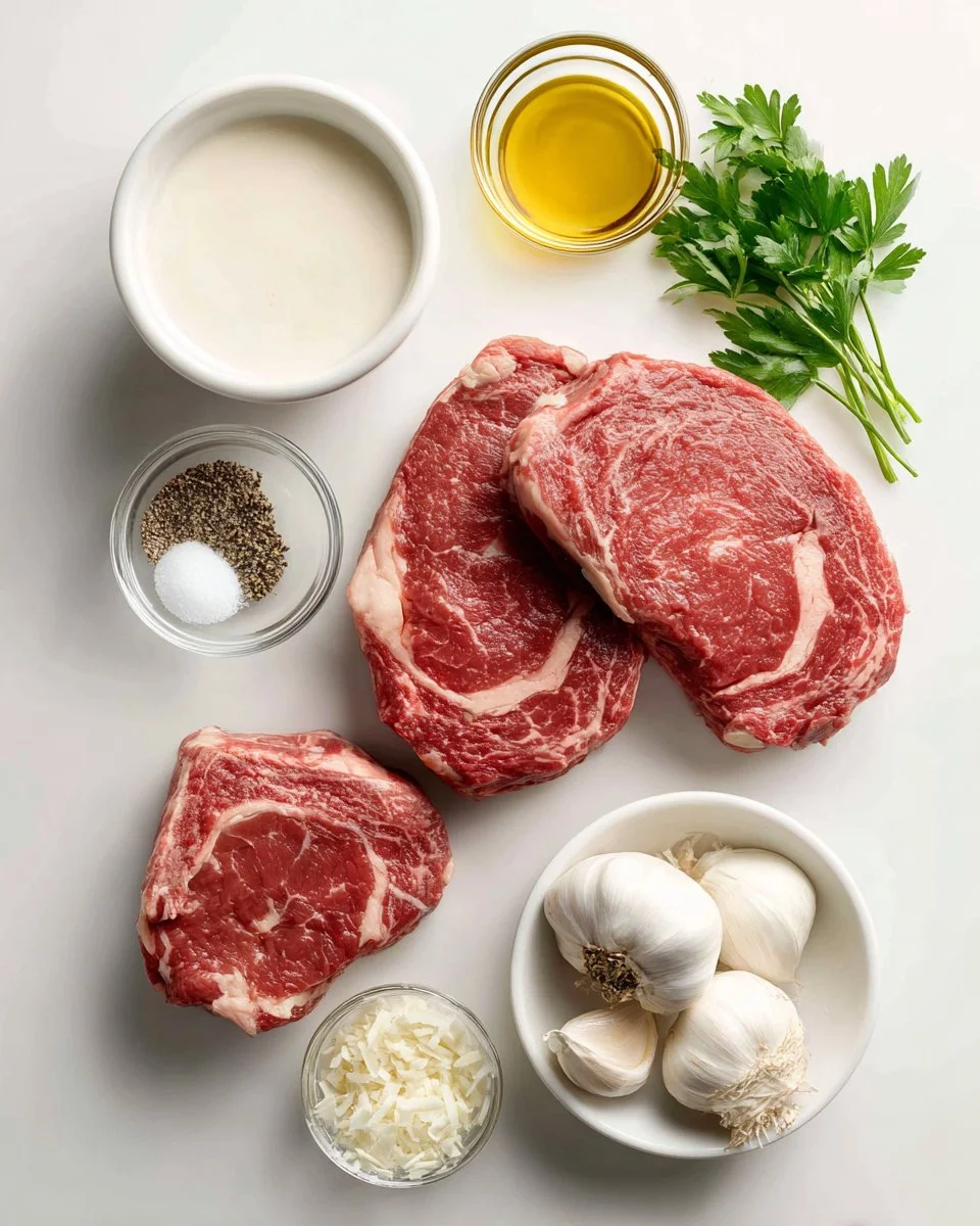 Steaks with Garlic Cream Sauce