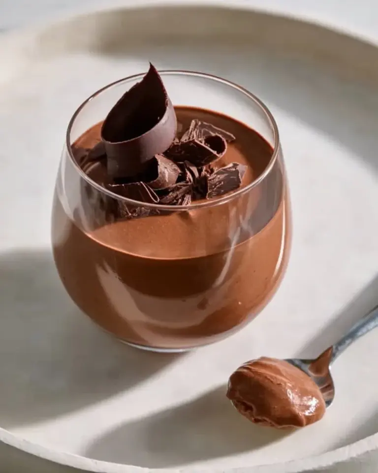 Delicious Tofu Chocolate Mousse served in a dessert bowl