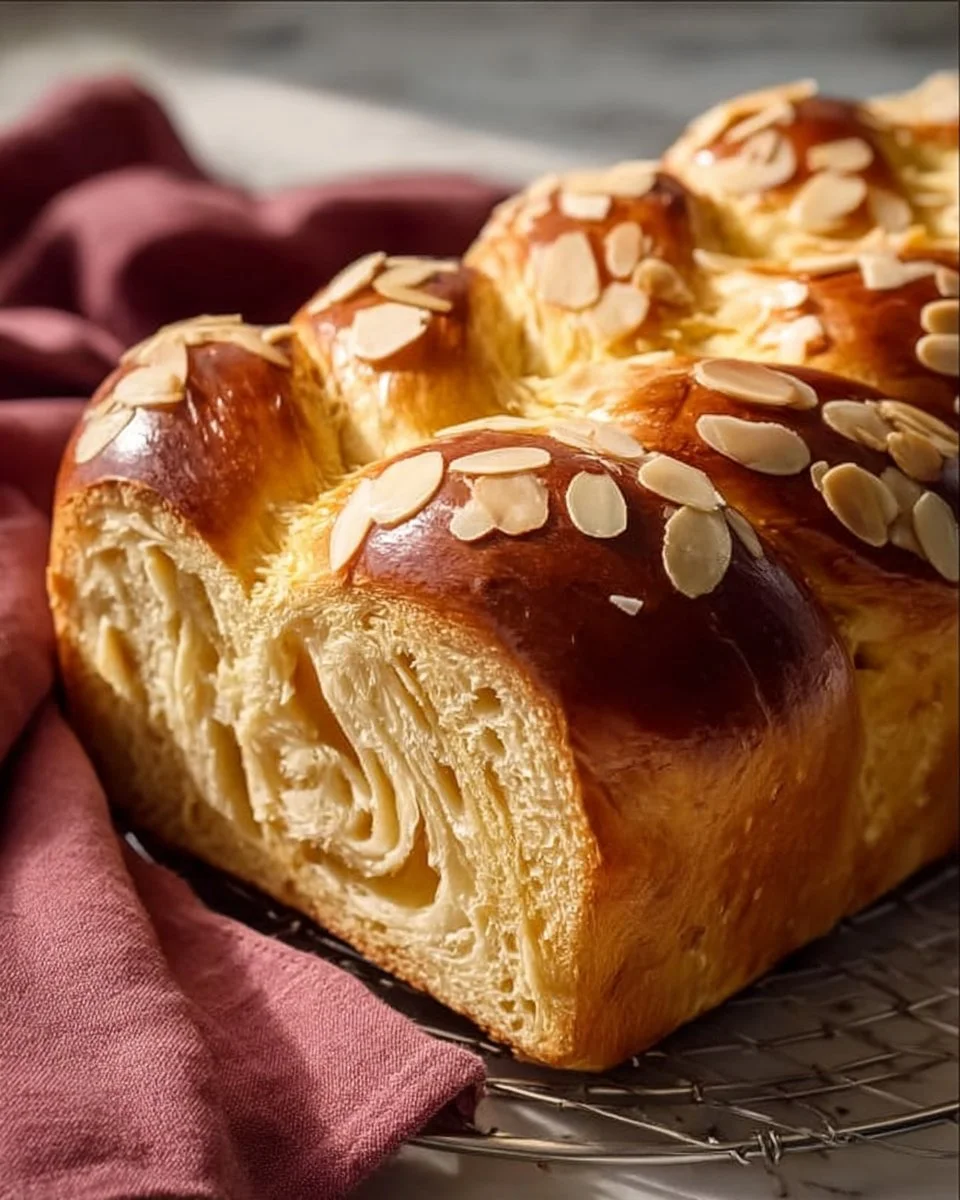 Delicious homemade traditional Greek sweet bread with a golden crust.