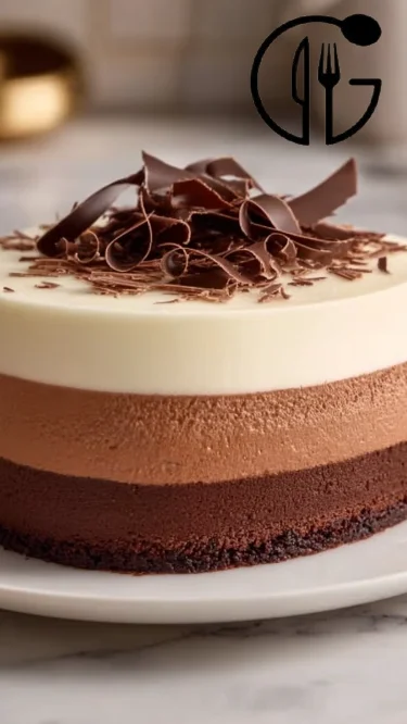 Triple Layer Chocolate Mousse Cake