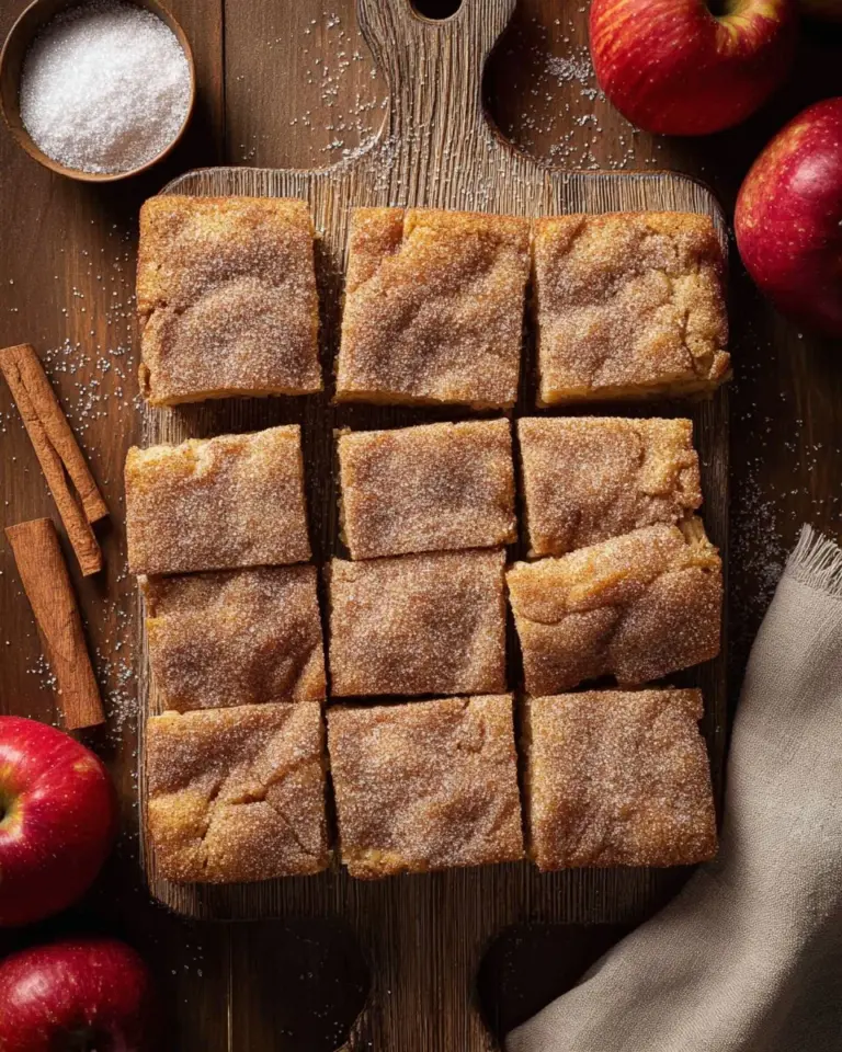 Delicious apple cider blondies served on a plate with fall decorations.
