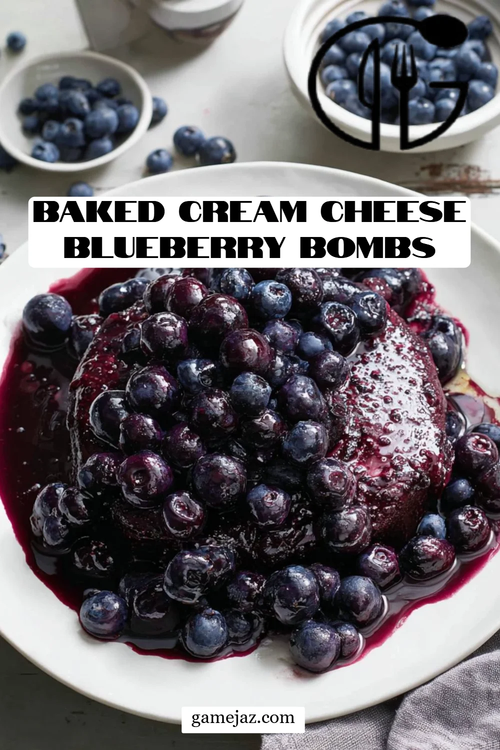 Baked Cream Cheese Blueberry Bombs