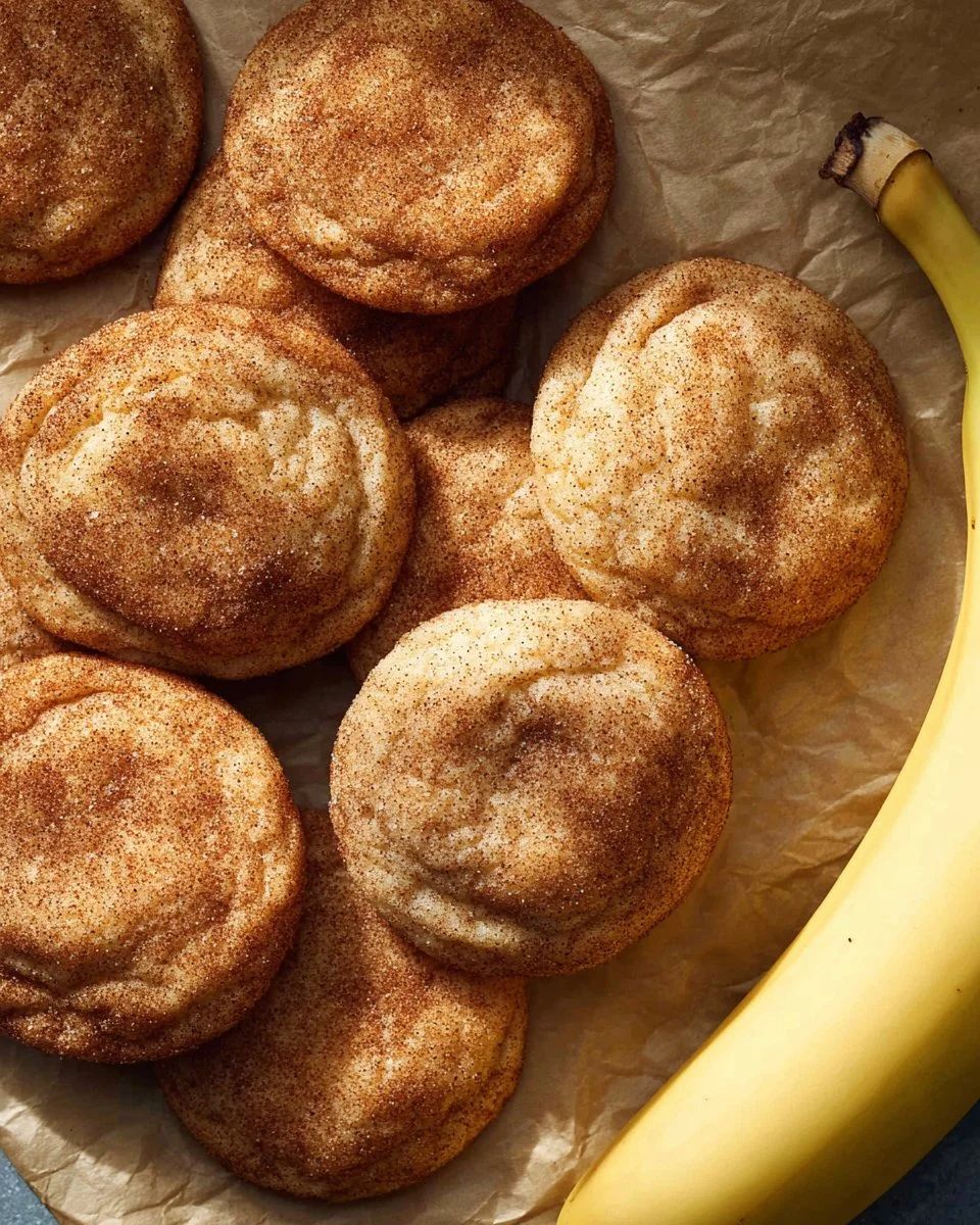 Freshly baked Banana Cinnamon Cookies on a cooling rack