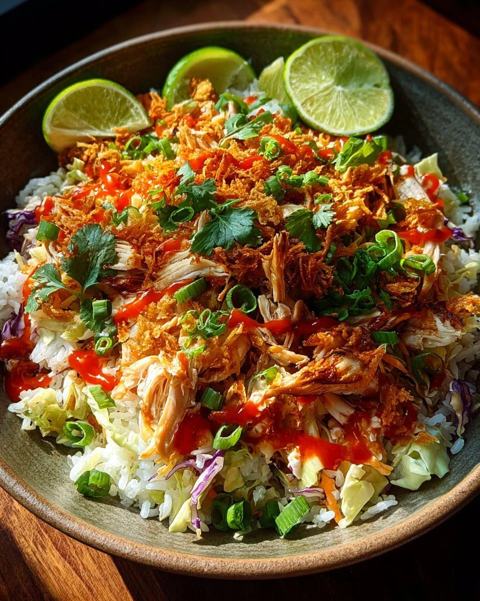 Bang Bang Chicken Crispy Rice Salad