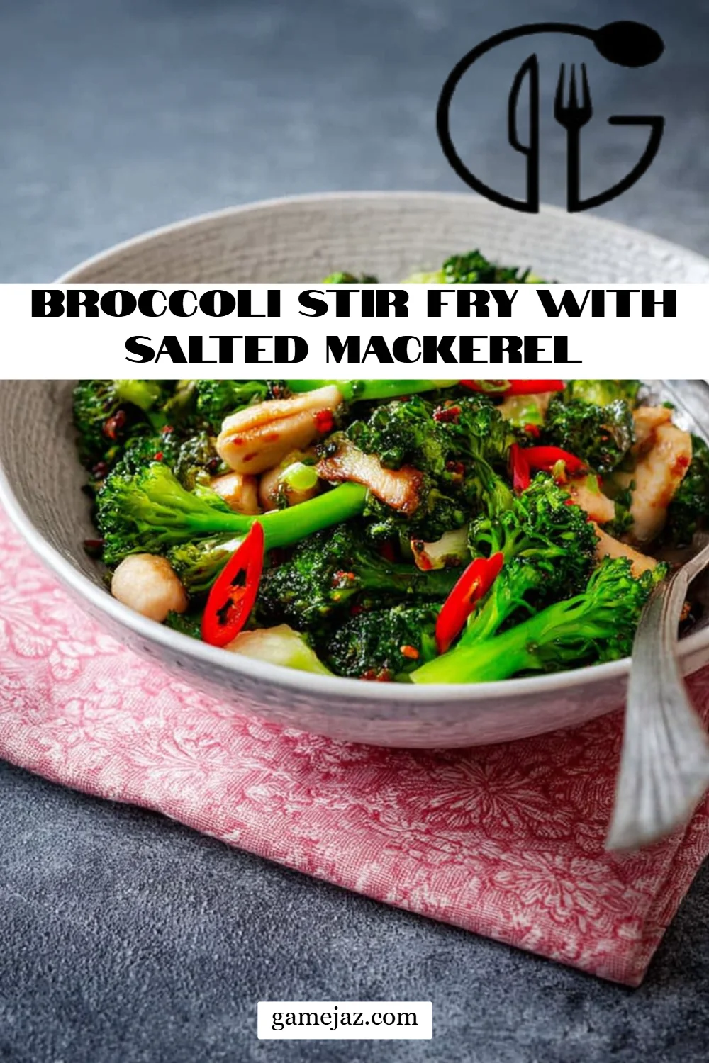 Broccoli Stir Fry with Salted Mackerel