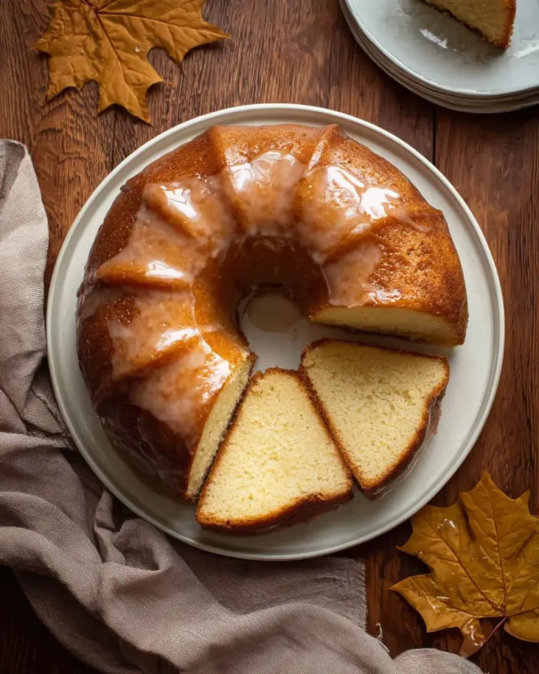 Delicious Brown Sugar Maple Pound Cake served on a decorative plate