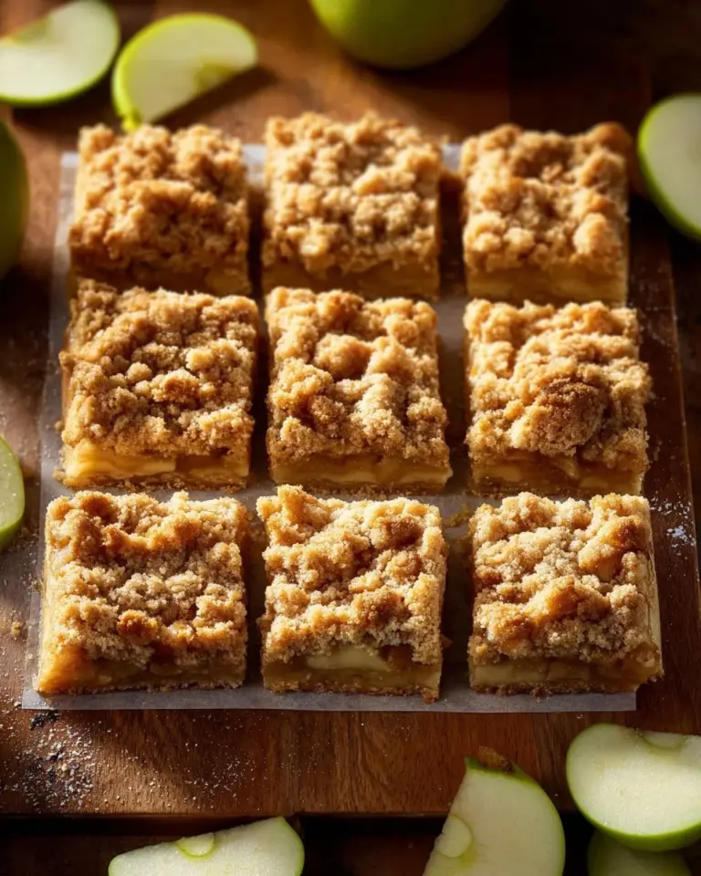 Caramel apple cheesecake bars with a creamy topping and caramel drizzle
