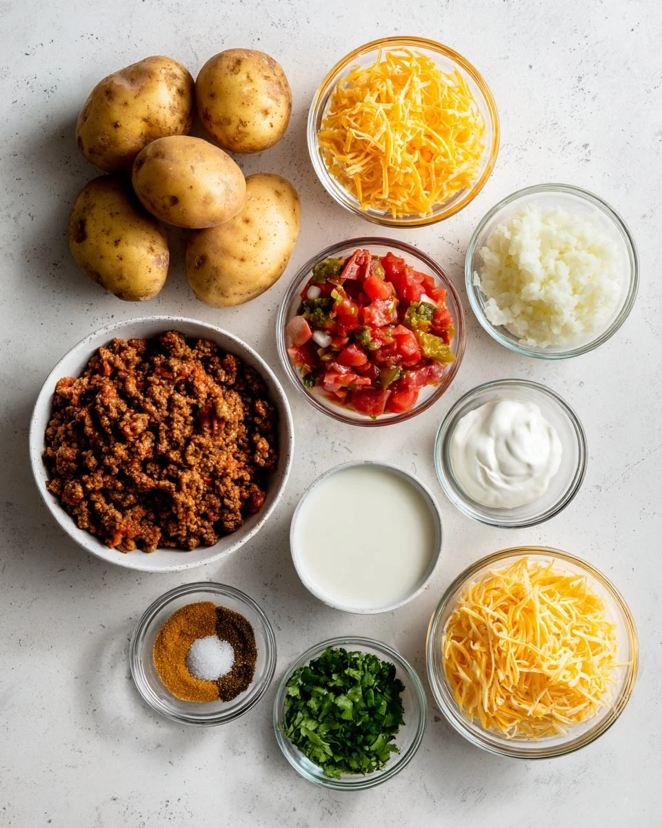 Cheesy Taco Potatoes Bake with Ground Beef