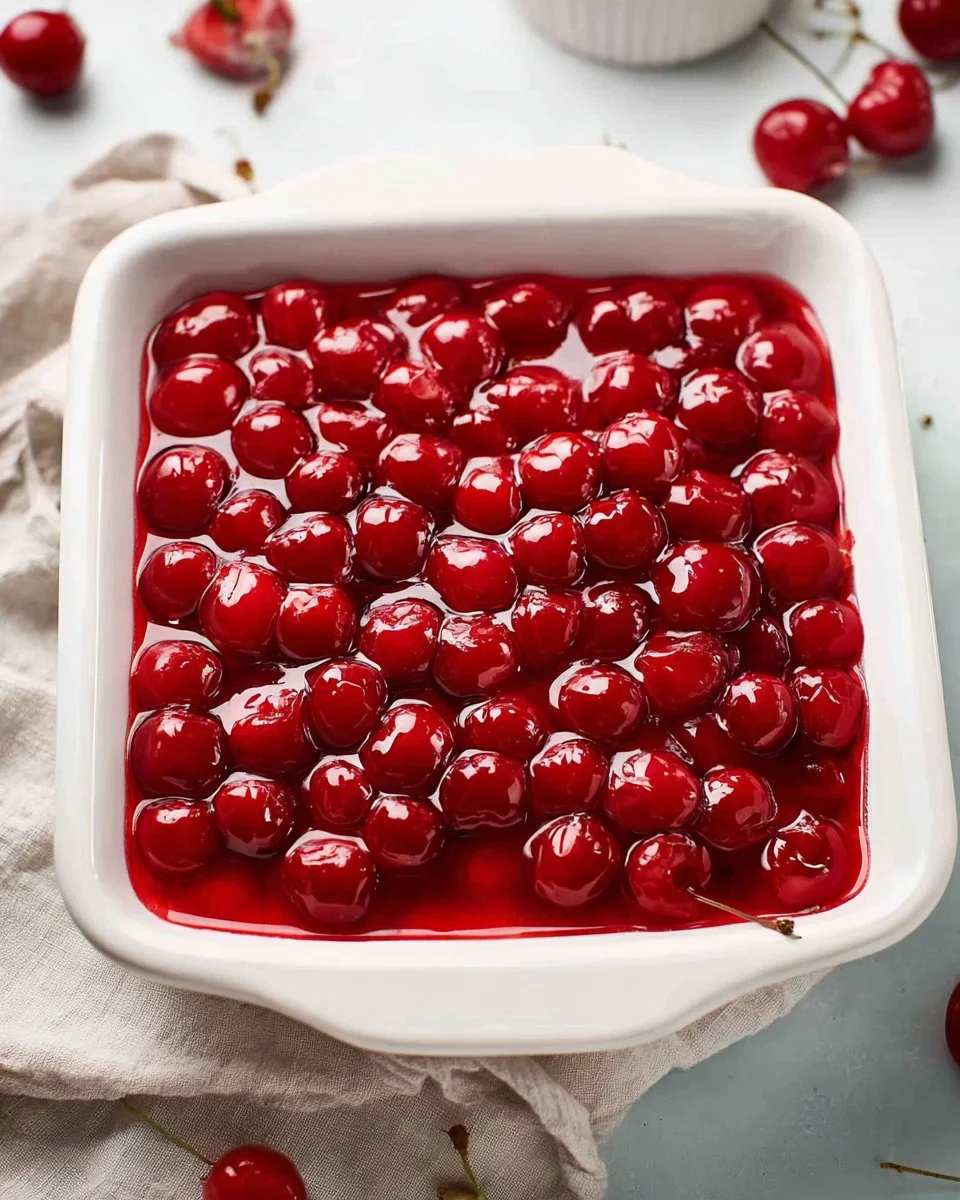 Delicious Cherry Delight dessert with cherries and cream