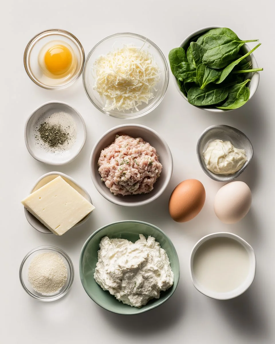 Chicken Ricotta Meatballs with Spinach Alfredo Sauce