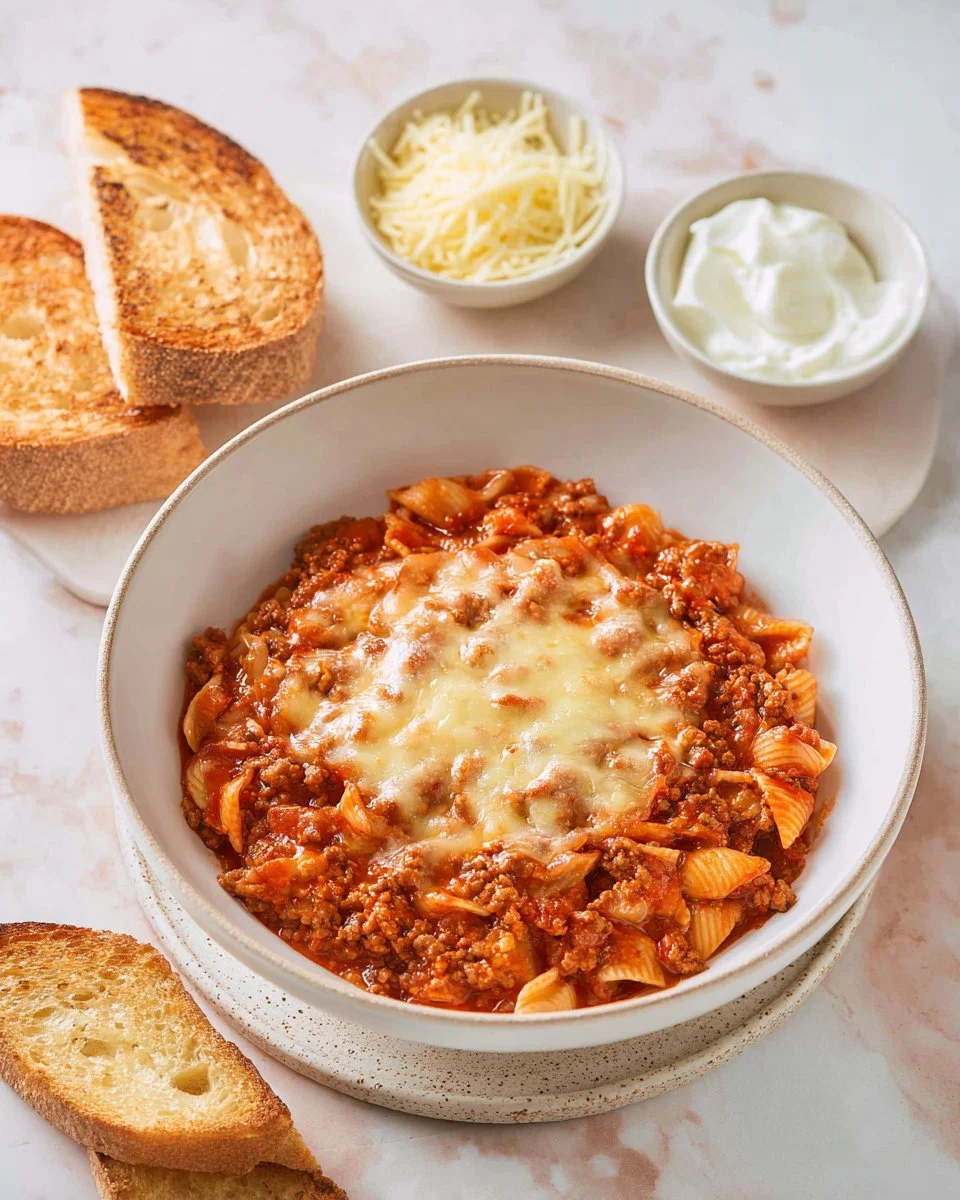 Chipotle Ground Beef and Cabbage Casserole dish ready to serve