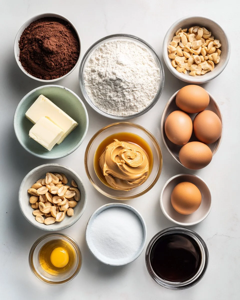 Chocolate Brownies with Peanut Butter Mousse
