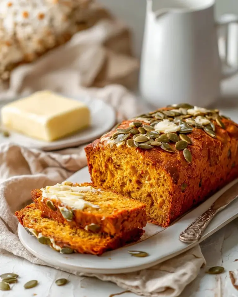 Homemade copycat Starbucks pumpkin bread with spices and nuts