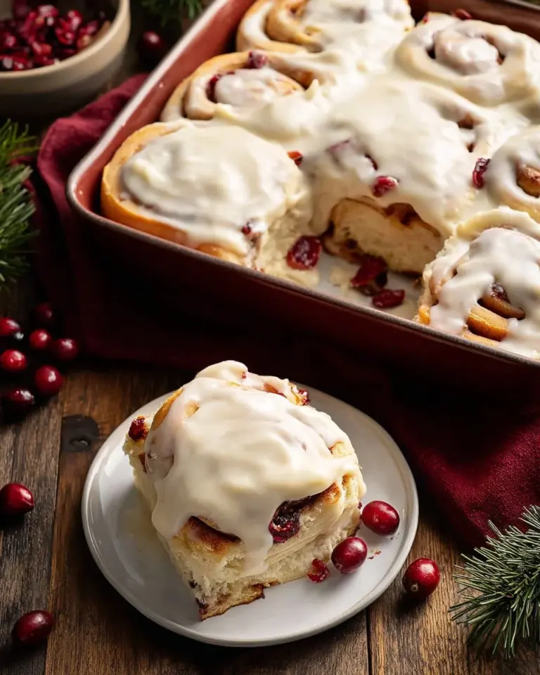 Delicious cranberry orange sweet rolls on a baking sheet, ready to enjoy.