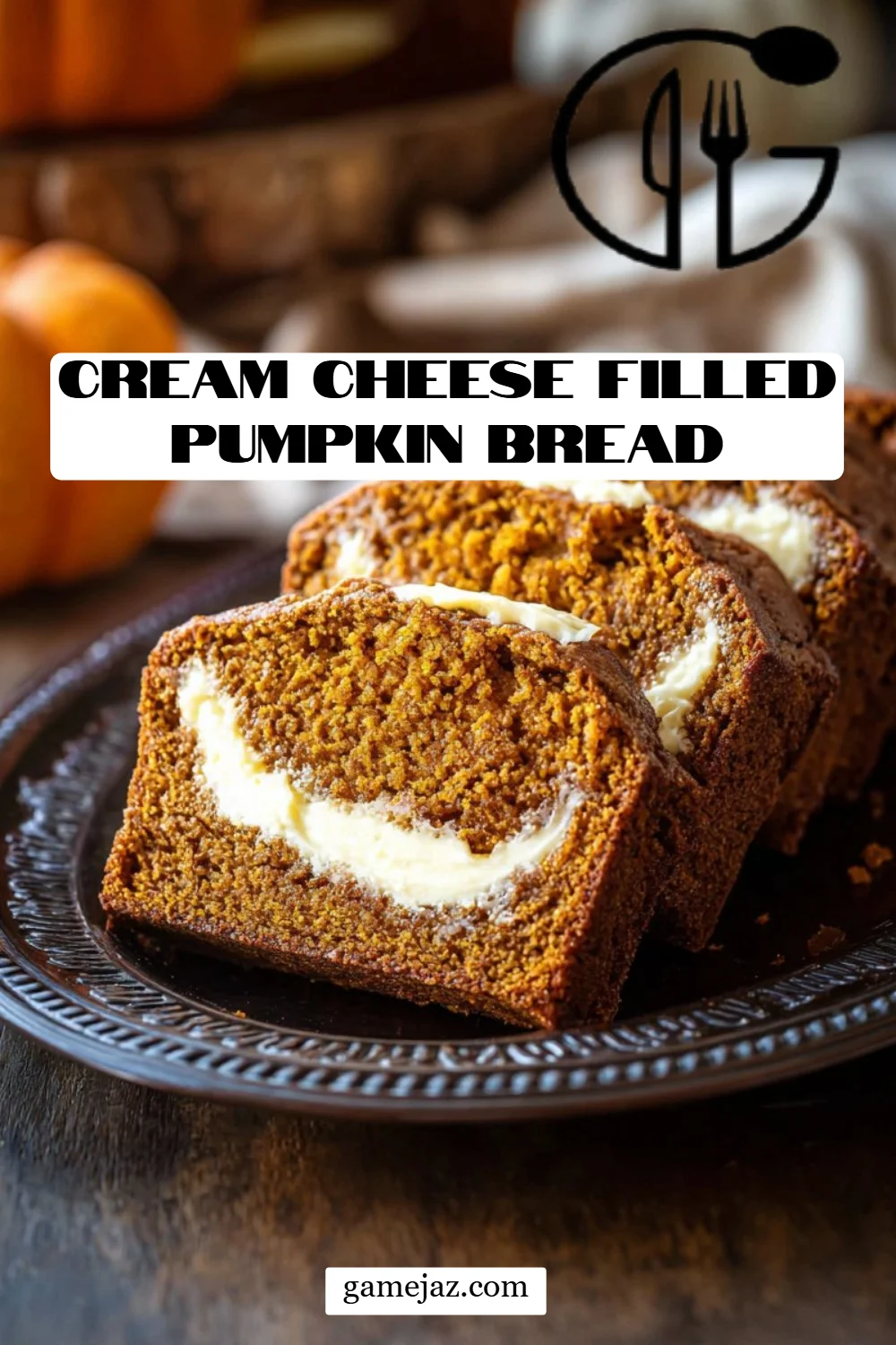 Cream Cheese Filled Pumpkin Bread