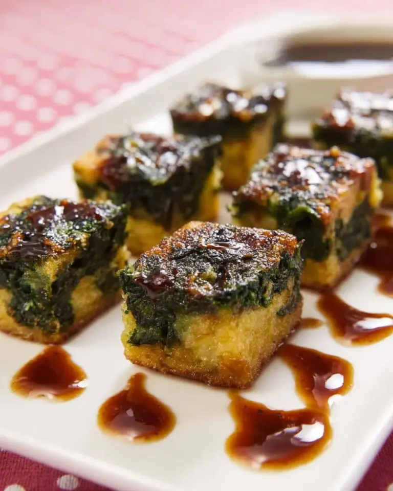 Crispy garlic chive dumplings served with dipping sauce