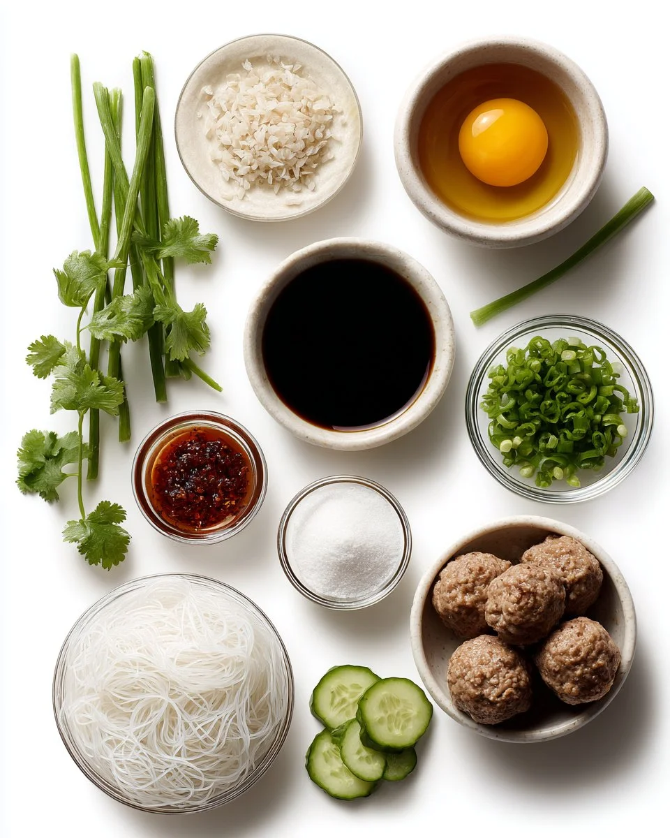 Crispy Meatballs with Glass Noodles & Sweet Chili Sauce