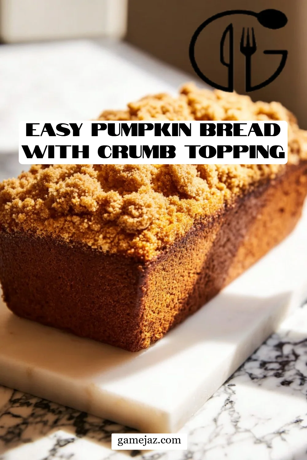 Easy Pumpkin Bread with Crumb Topping