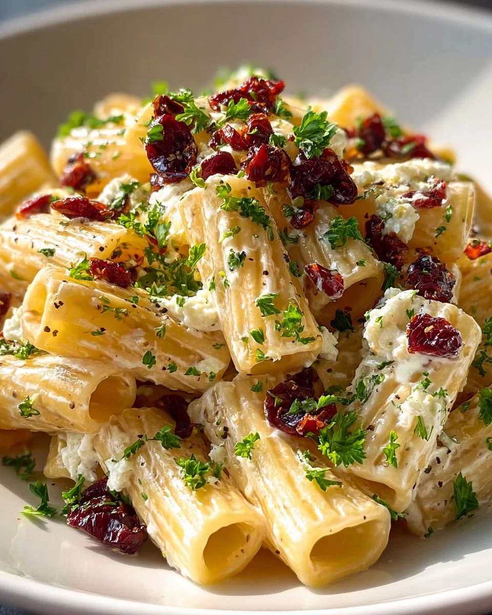 Creamy Feta and Cranberry Rigatoni Salad