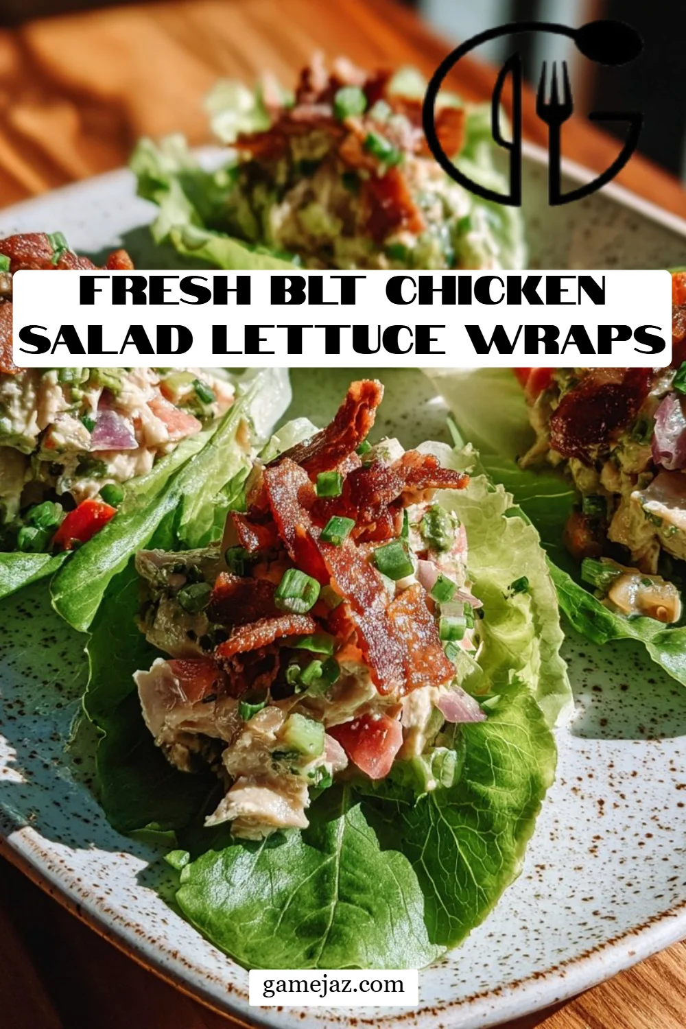 Fresh BLT Chicken Salad Lettuce Wraps