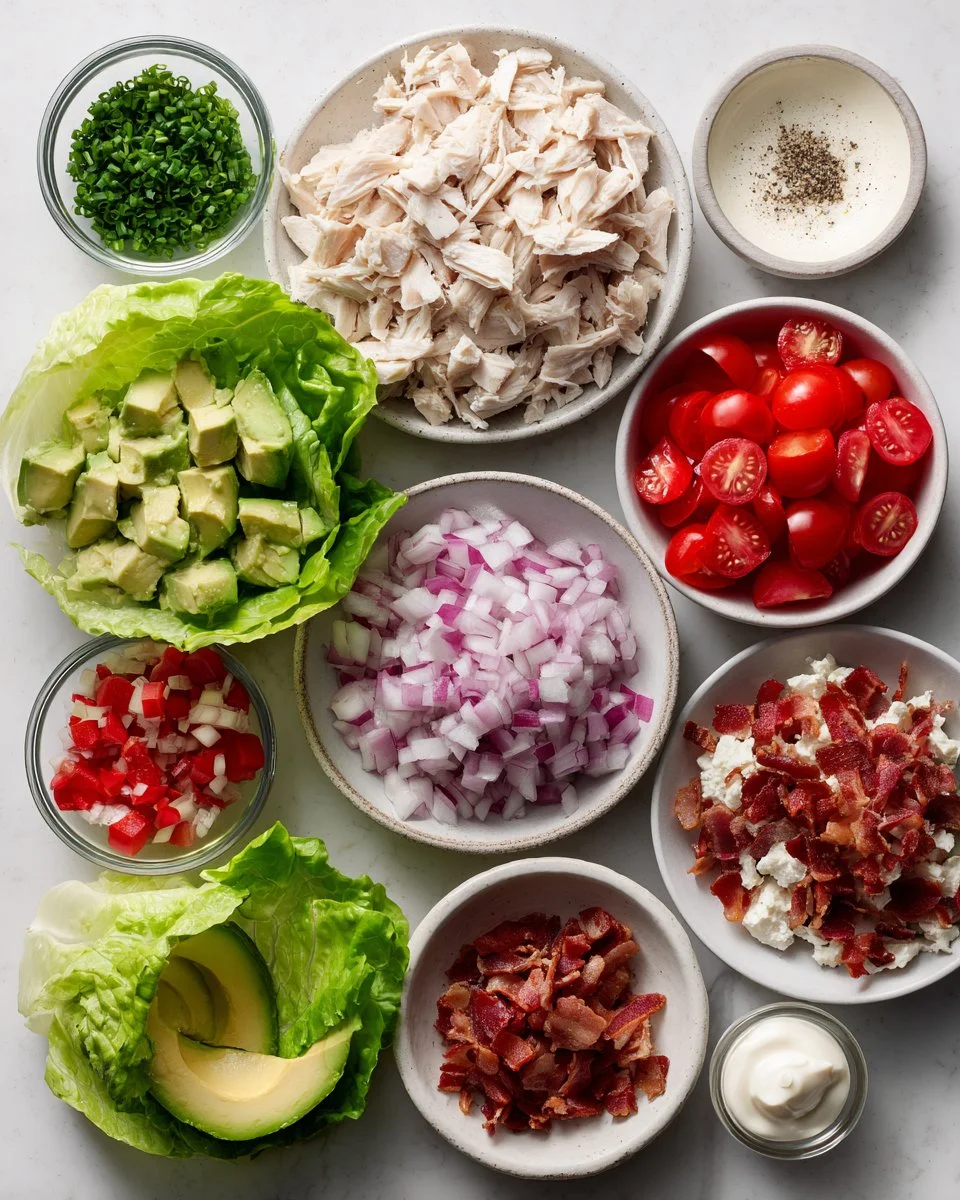 Fresh Light BLT Chicken Salad Lettuce Wraps