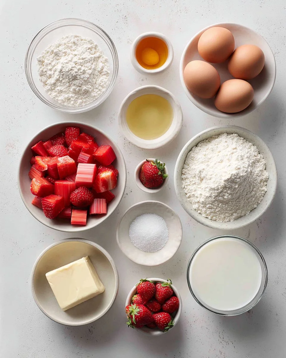 Fresh Strawberry Rhubarb Cake