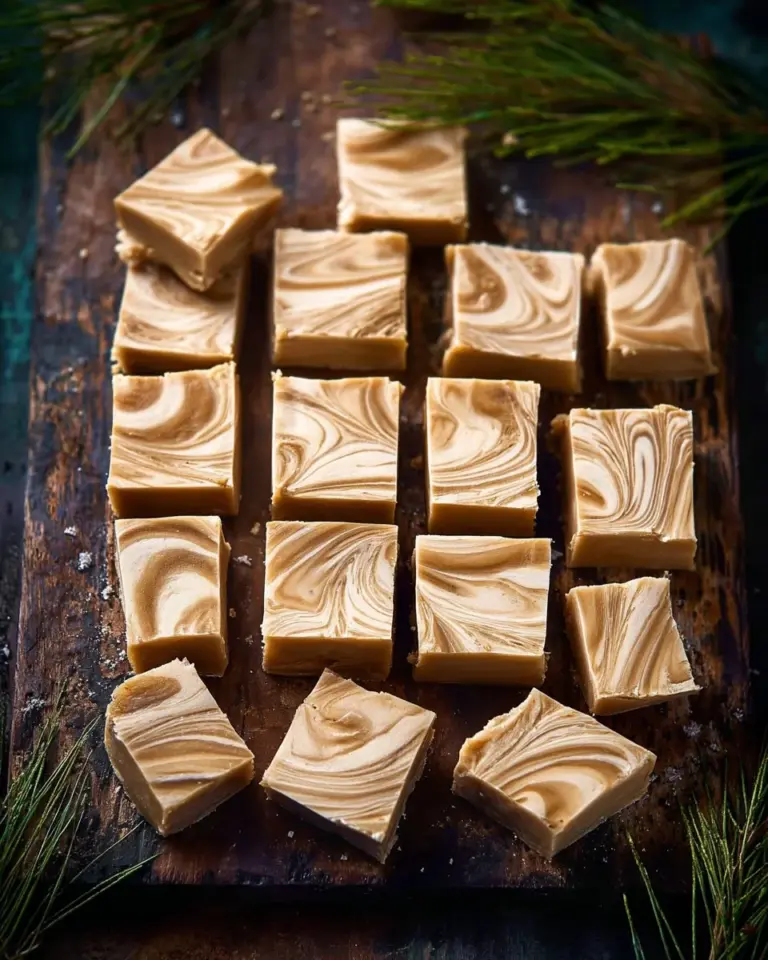 Homemade gingerbread fudge topped with spices and festive decorations.