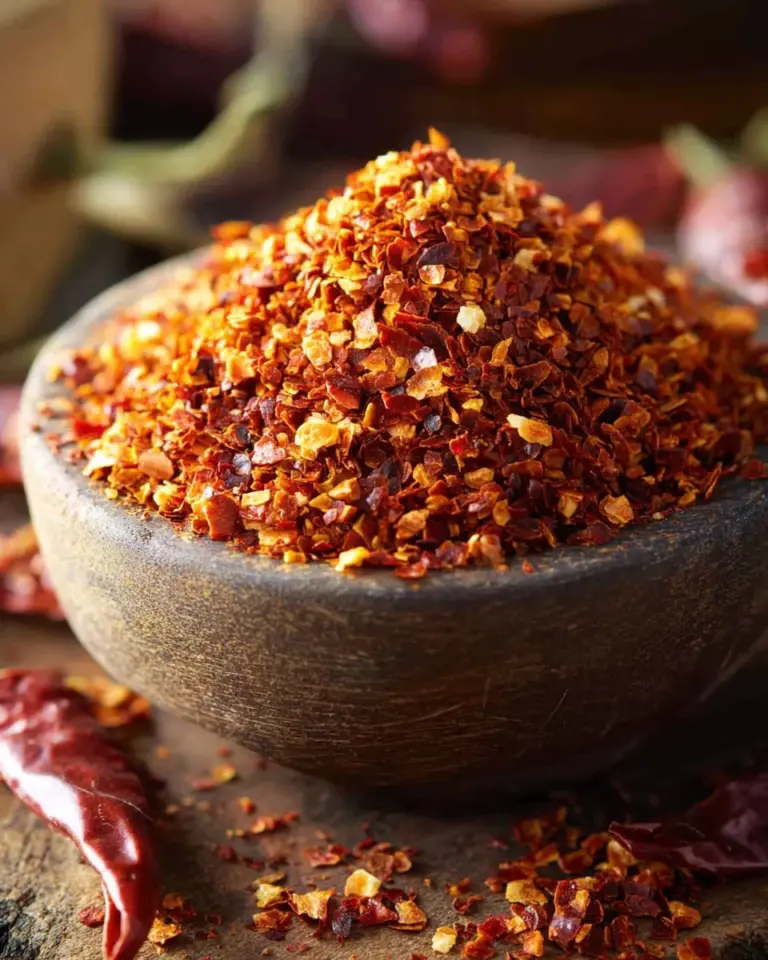 A jar of homemade chili flakes ready to spice up your cooking.
