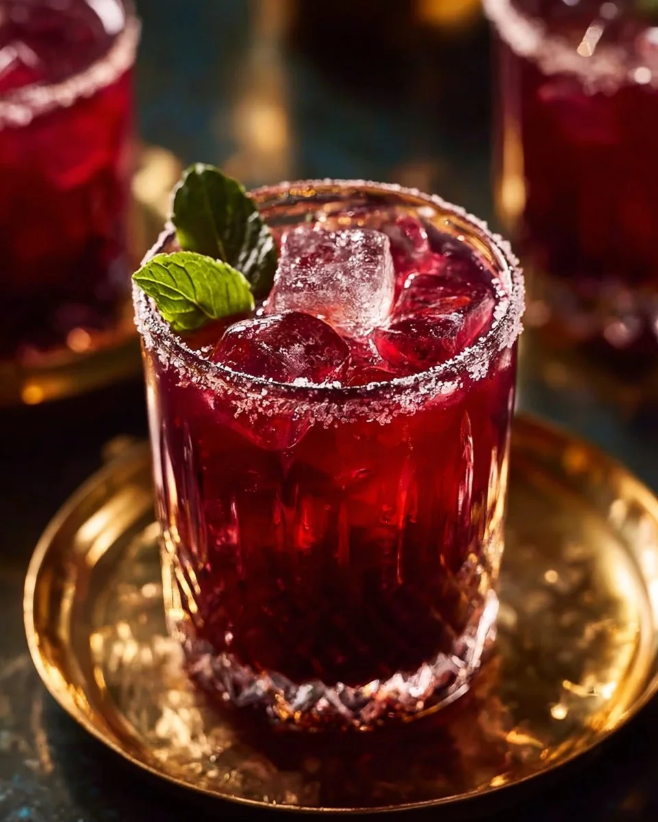 Delicious and vibrant Jamaican Sorrel Drink served chilled in a glass