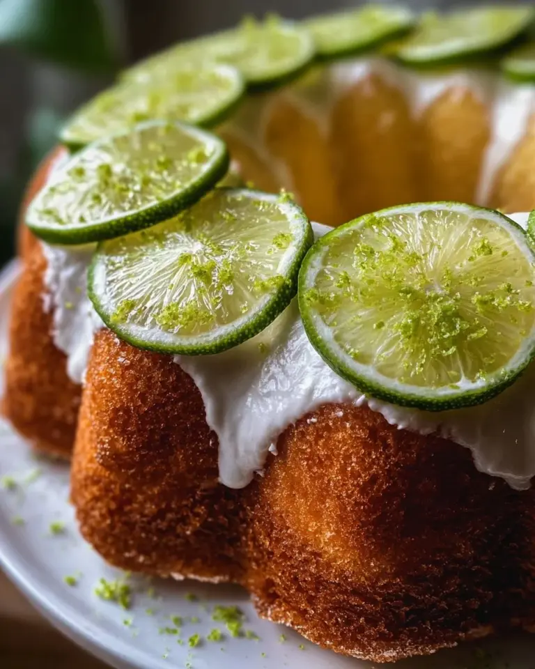 Delicious Key Lime Angel Food Cake served on a plate with lime garnish.