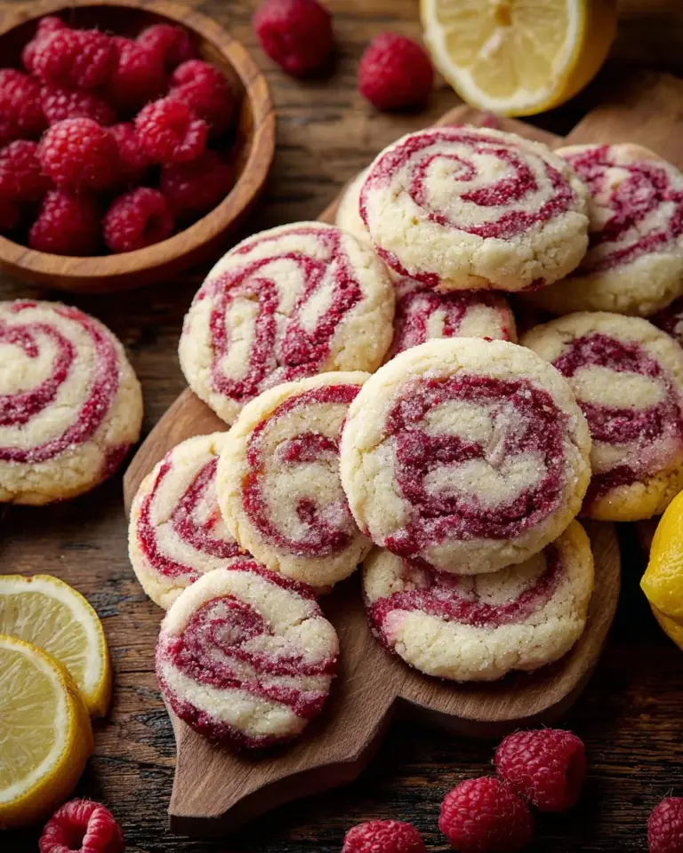 Delicious Lemon Raspberry Cookies on a decorative plate