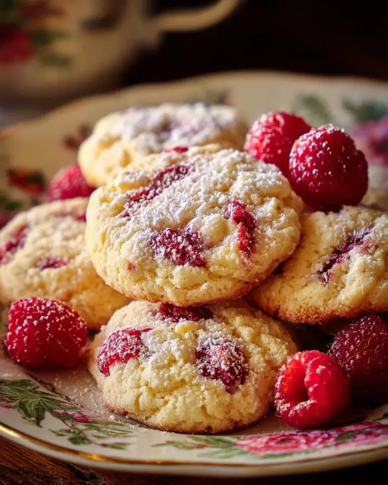 Freshly baked Lemon Raspberry Cookies with vibrant yellow and red colors