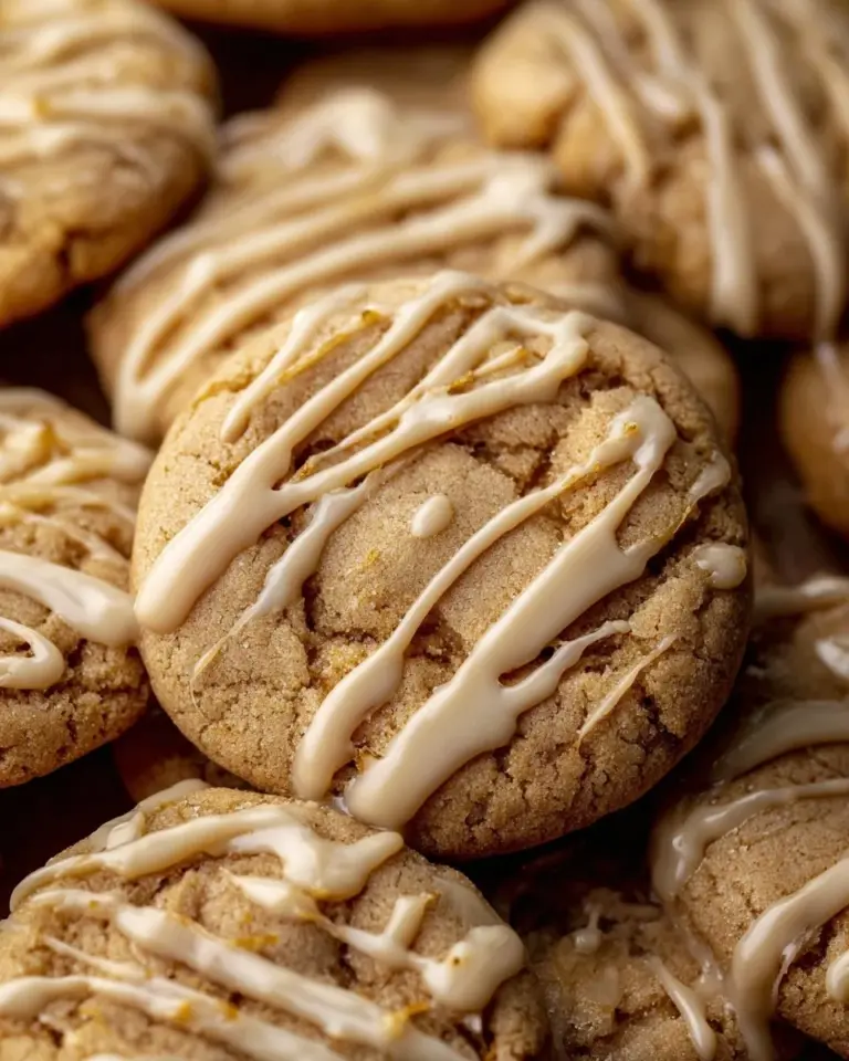 Deliciously soft Maple Brown Sugar Cookies on a rustic wooden table.