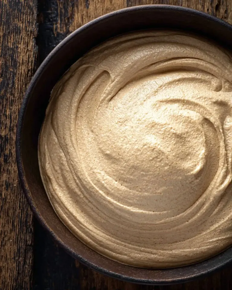 Delicious Molasses Cream Cheese Frosting topping on a dessert