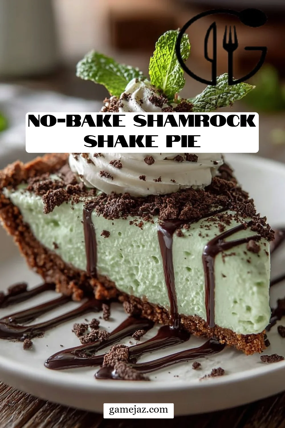 No-Bake Shamrock Shake Pie