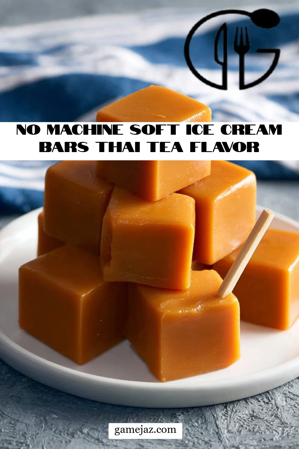 No Machine Soft Ice Cream Bars Thai Tea Flavor