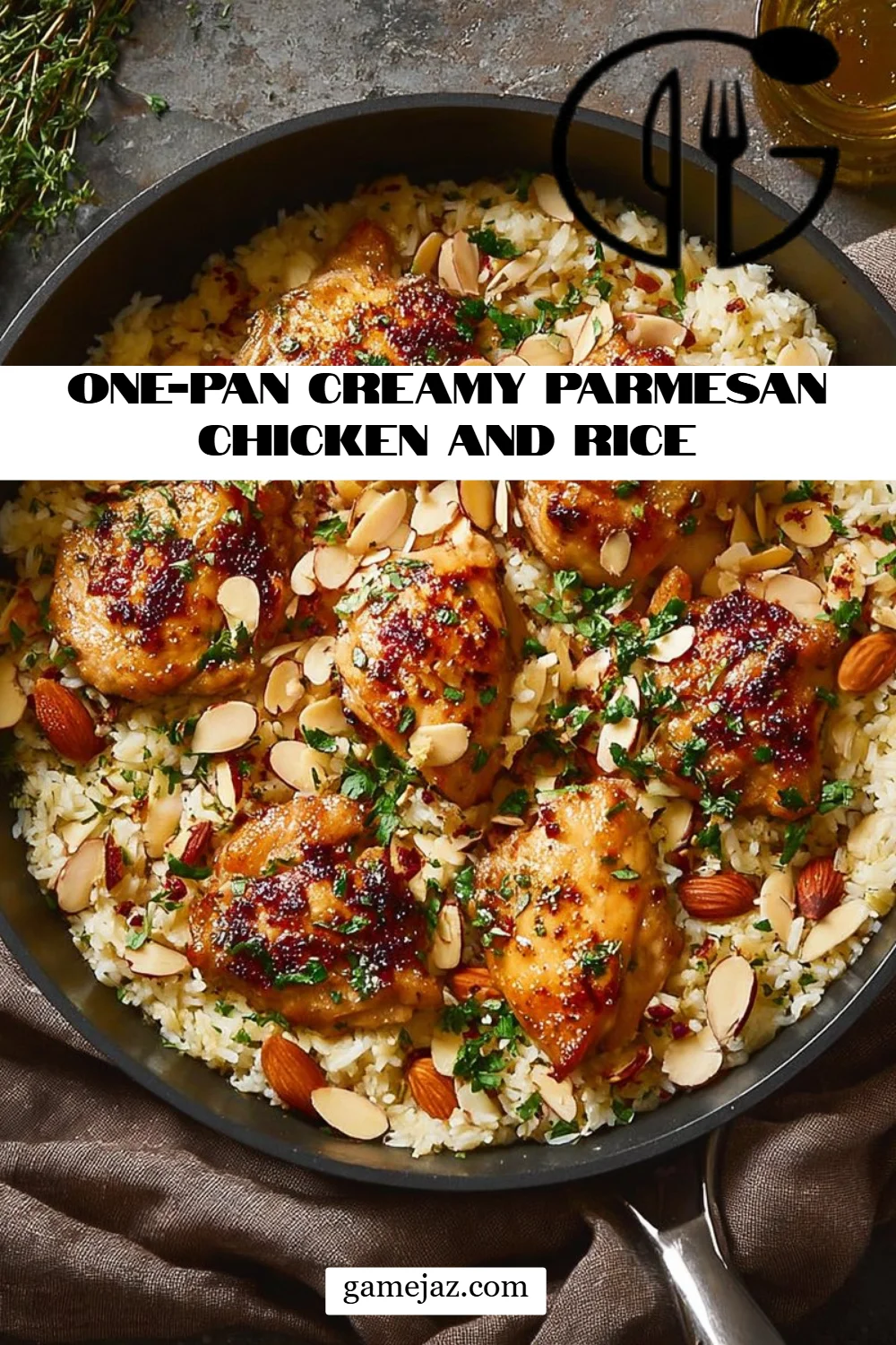 One-Pan Creamy Parmesan Chicken and Rice