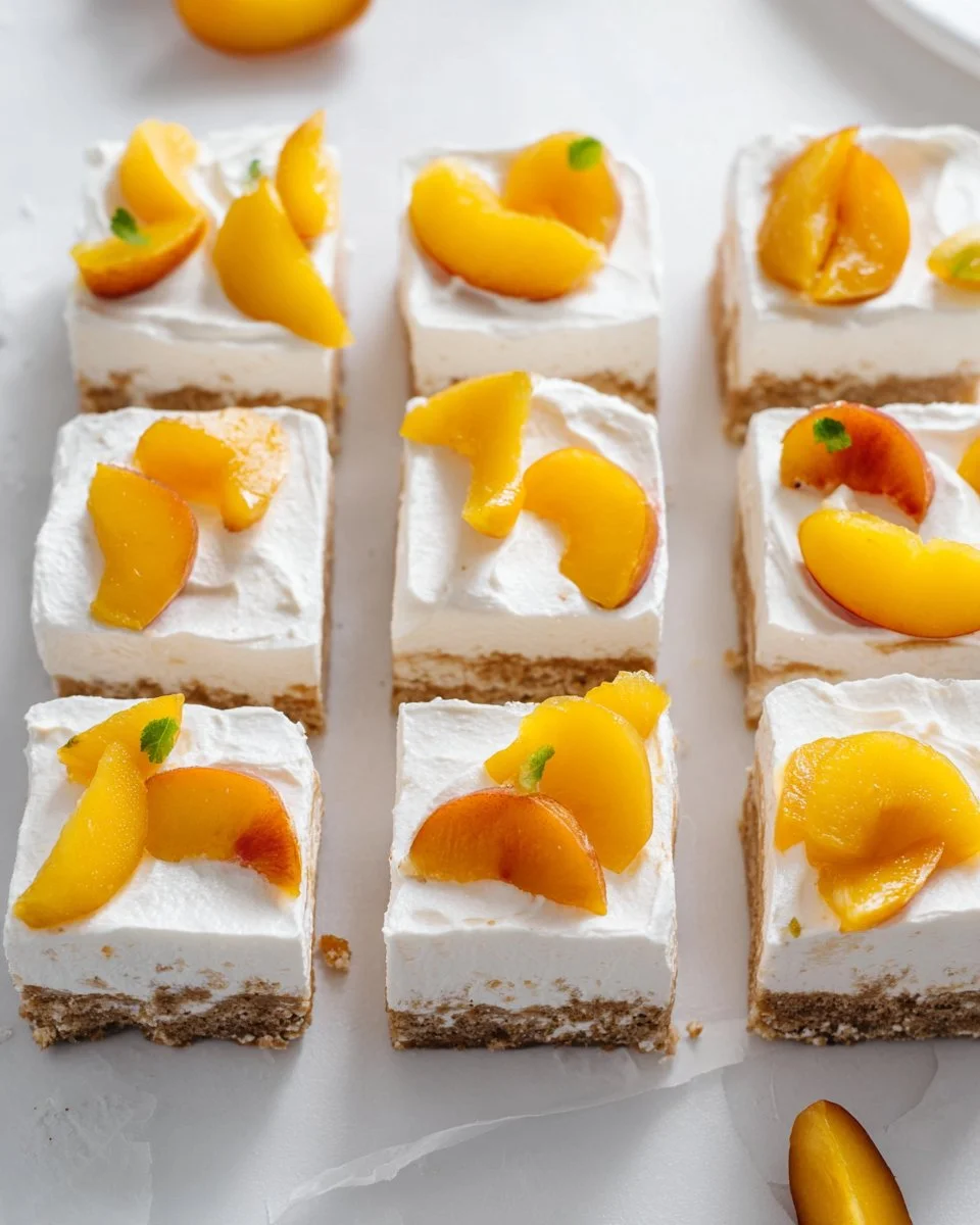 Delicious Peach Delight dessert showcasing juicy peaches and creamy texture.