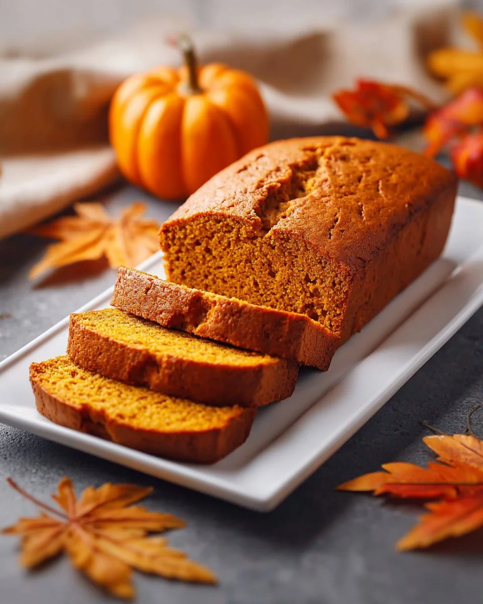 Perfectly baked pumpkin bread with spices and pumpkin puree