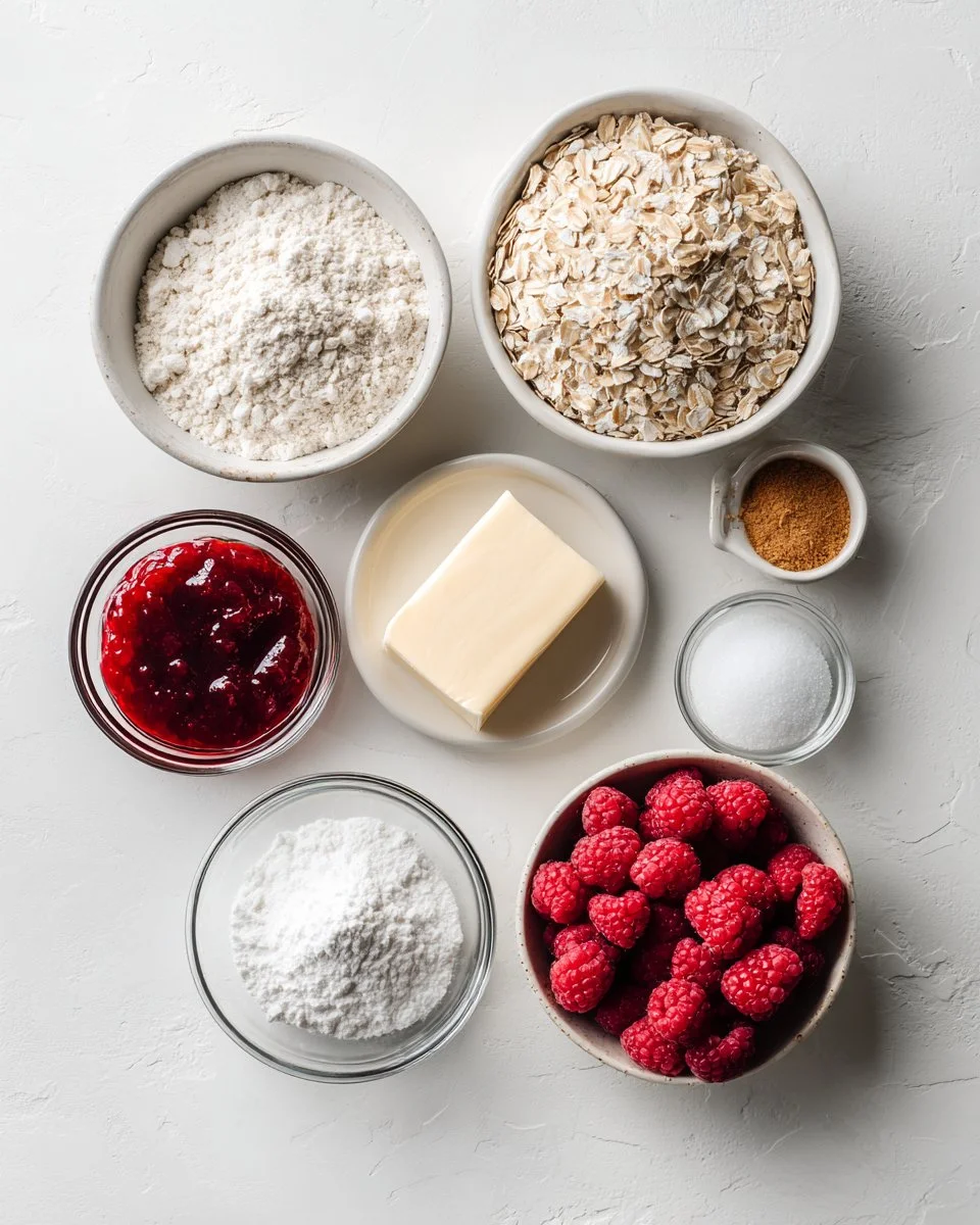 Raspberry Oatmeal Crumble Bars