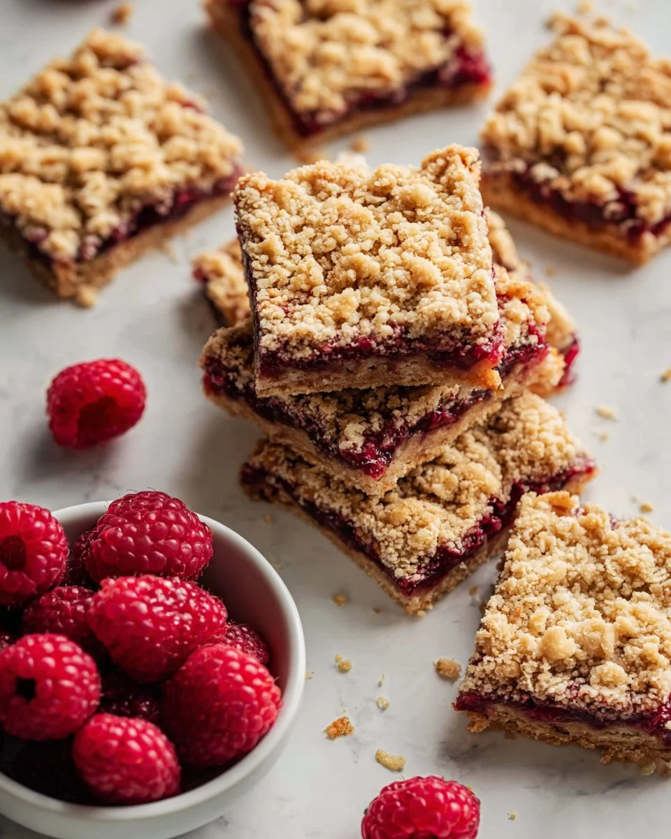 Raspberry Oatmeal Crumble Bars