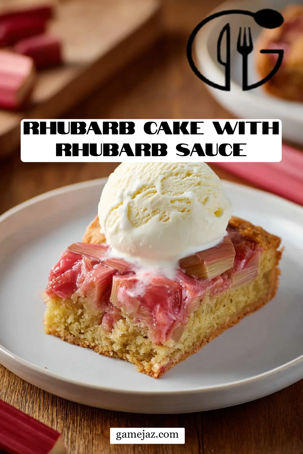 Rhubarb Cake with Rhubarb Sauce