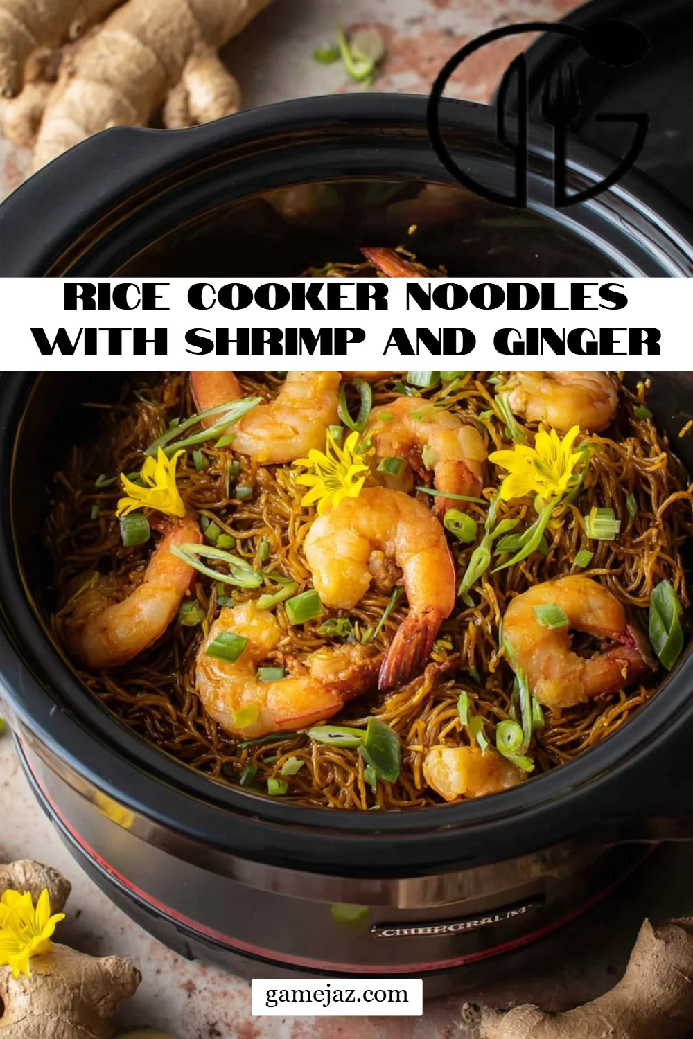 Rice Cooker Noodles with Shrimp and Ginger