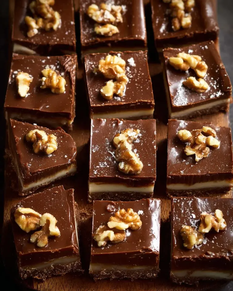 Delicious salted caramel fudge bars with a rich, creamy texture.