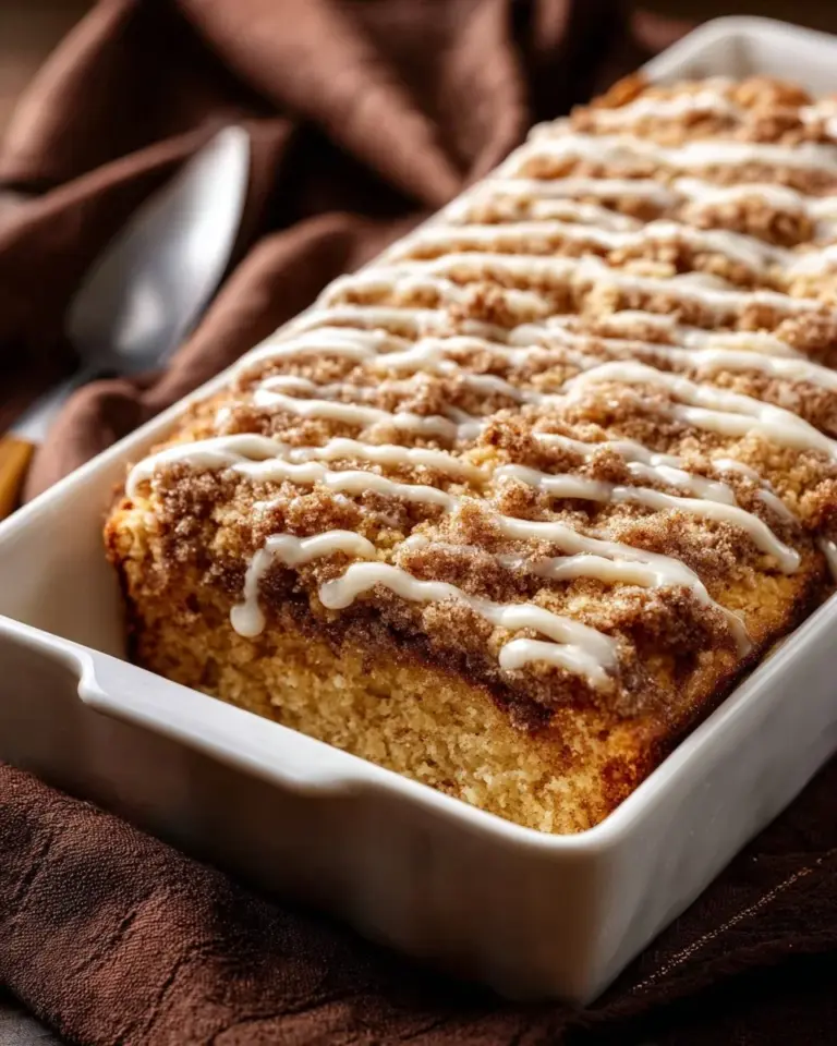 Delicious snickerdoodle coffee cake topped with cinnamon sugar