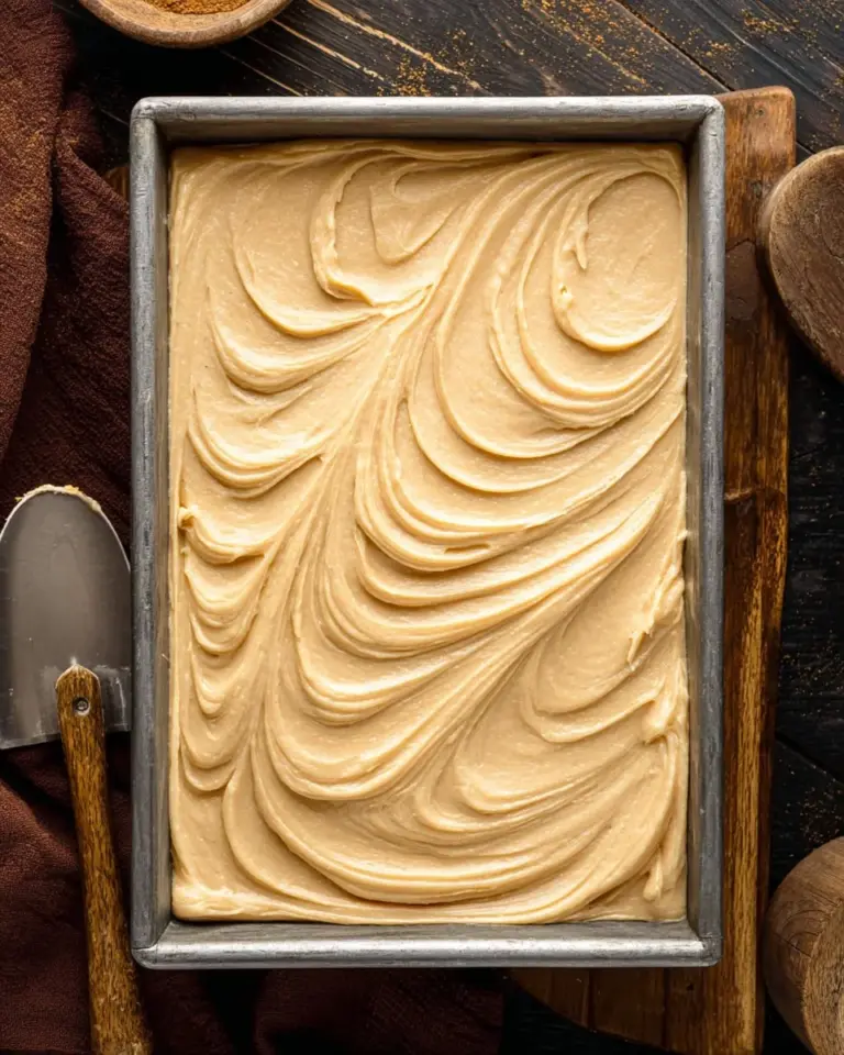 Delicious slice of Sour Cream Spice Cake with spices and frosting