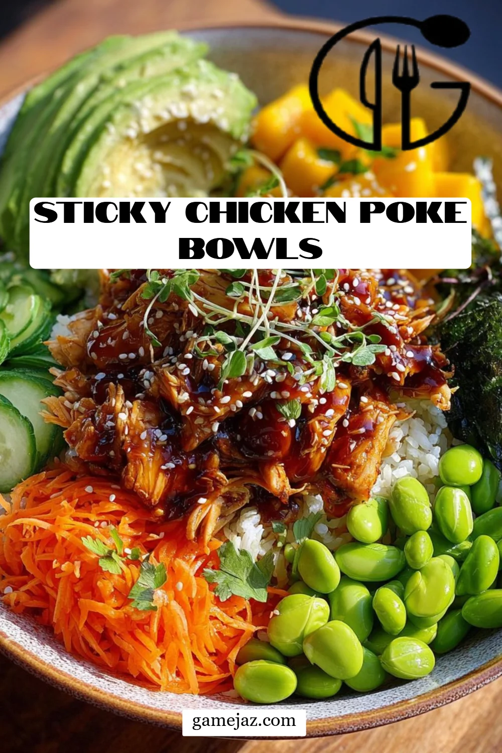Sticky Chicken Poke Bowls