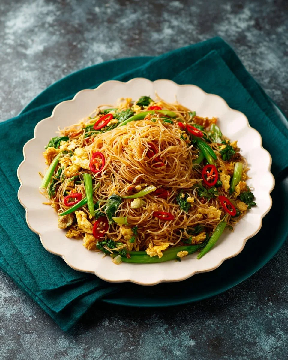 Stir-Fried Wide Noodles with Rice Vermicelli