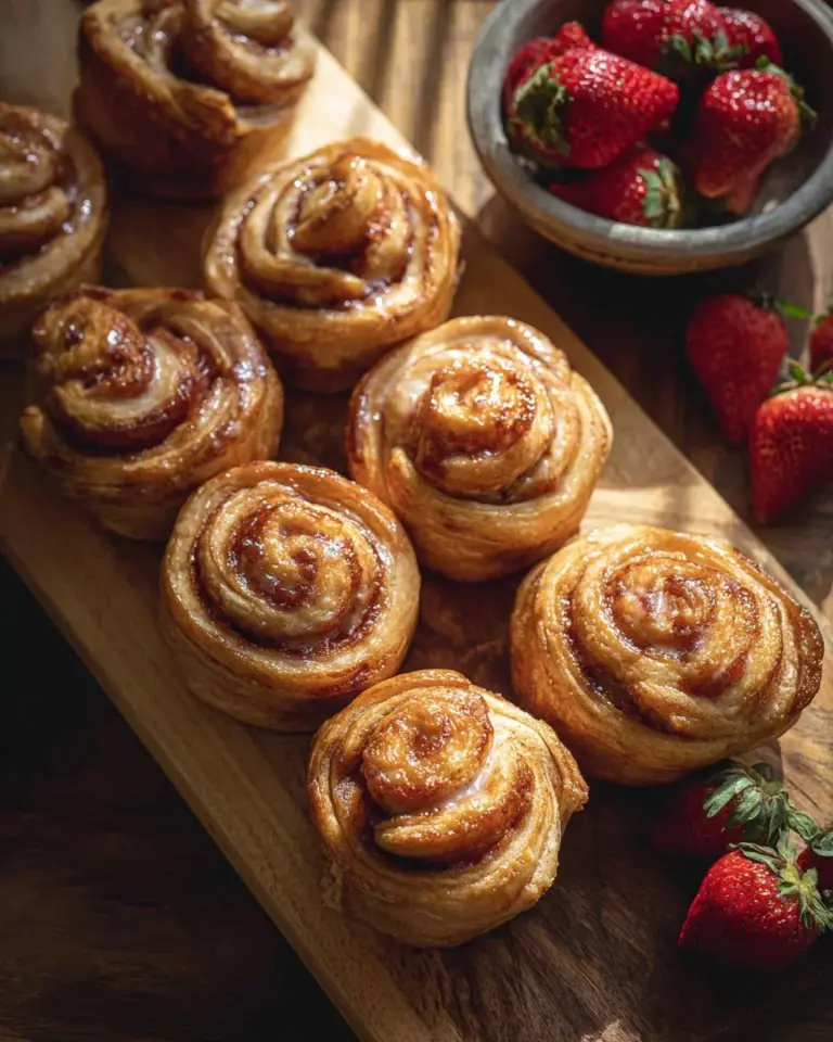 Strawberries and cream cruffins baked to perfection with a sweet filling